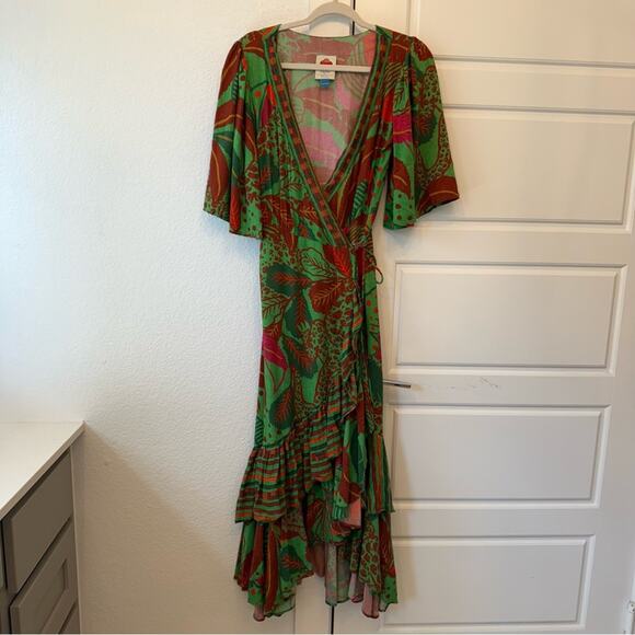 Farm Rio Flutter-Sleeve Wrap Maxi Dress - Picture 5 of 8